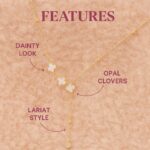 Gold Chain with White Clover Drop Necklace