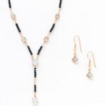 Gold Plated Mangalsutra Necklace and Earrings Set