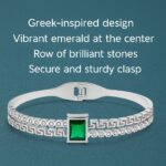 Silver Finish with Green Stone kada