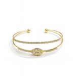Golden Open Kada with Sparkling Leaf