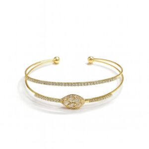 Golden Open Kada with Sparkling Leaf