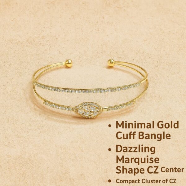 Golden Open Kada with Sparkling Leaf