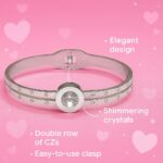 Imported Korean Design Silver Plated Stone Kada for Women & Girls | Elegant Adjustable Fashion Jewellery