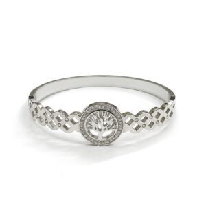 silver Adjustable Kada Bracelet for Girls