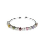 Jewelsland Silver Multicolor Stone Kada