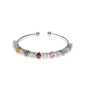 Jewelsland Silver Multicolor Stone Kada