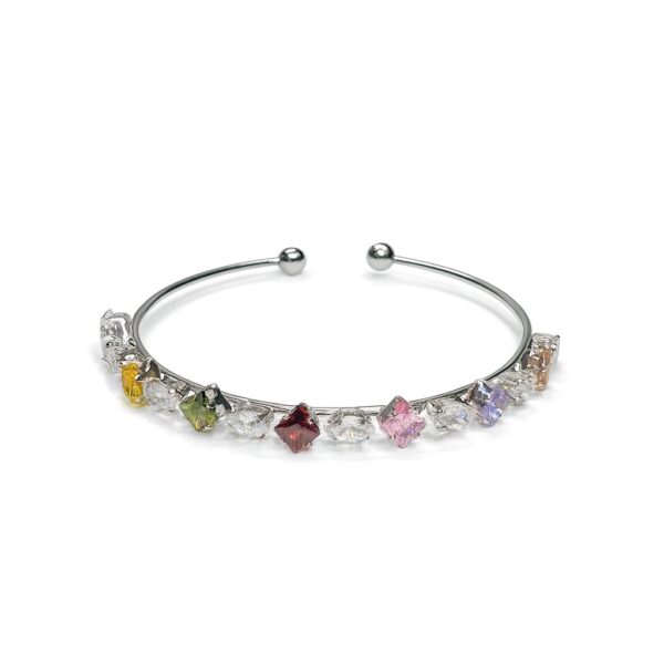 Jewelsland Silver Multicolor Stone Kada