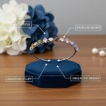 Multi-Color Square Cut Stone Silver Bangle - Image 4