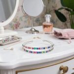 Double Row Multi-Color Stone Silver Bangle - Image 3